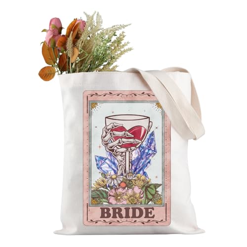 Bolso Tote con diseño de calavera para novia miniatura 1