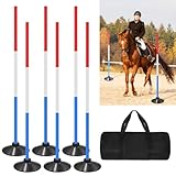 X-Kingsun 6 Set Pole Bending Poles for Horses 6FT Adjustable Training Equipment with Round Base for Horses Football Basketball Speed