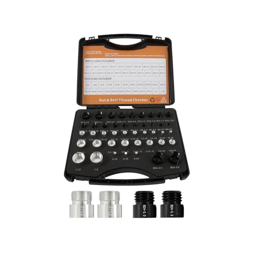 TJHSM 21 Metric 23 Inch Nut and Bolt Thread Checker 44 PCS for Size Check