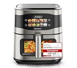 HEINRICHS Heißluftfritteuse, 9 Liter XXL Air Fryer, 10in1 Heißluftfritteuse, LED-Display mit Sensor-Touch Bedienung, fettfreie Zubereitung, inkl. Timer, platzsparend, spülmaschinenfester Korb, 1800W