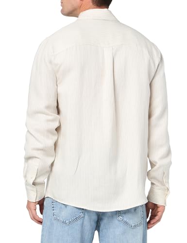 PAIGE Men's Peters Linen Pinstripe Button Up Shirt3