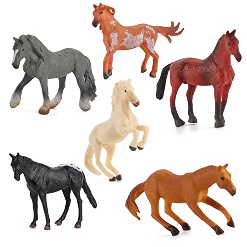 CkFyahp 6 Stück Tortendeko Pferde Figuren Set, Geburtstag Cupcake Topper Kuchen Deko Tiere Tortenaufleger Torte Kuchendekoration für Mädchen Kinder Hochzeit Mutter Geburtstagstorte Dekoration Cover