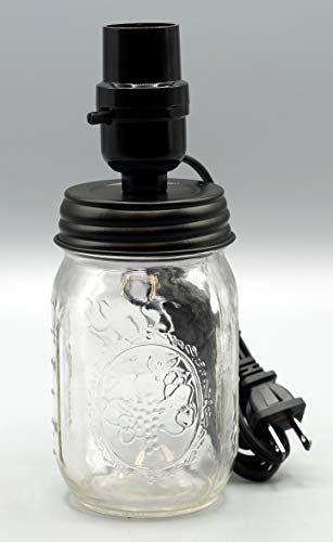 Creative Hobbies Diy Mason Canning Fruit Jar Lamp Making Kit Is Pre-Wired And Easy To Use - Black Color Lid & Socket Great For Lamp Conversion #TOP2