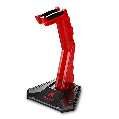 SADES S-xlyz Headphone Stand Holder Acrylic Desk Headphone Hanger for Gamers (Red)