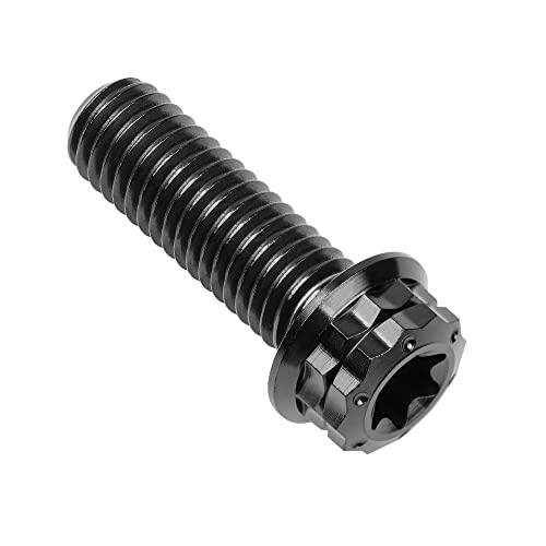 Image of Titanium Flange 12 Point Head M8 x15 20 25 30 35 40 45 50 55 60 65mm Screw Bolt Pack of 4 (M8x25mm, Black)