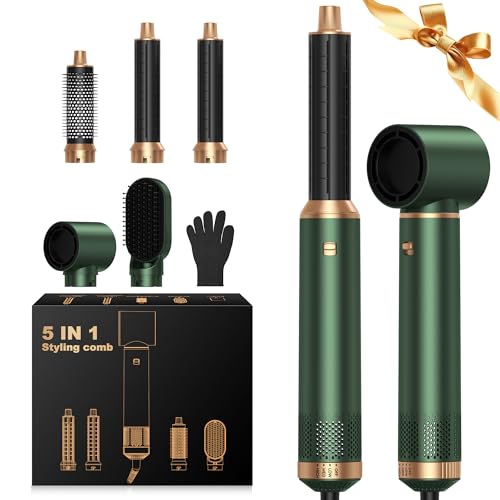 Airbrush 5 in 1, 5 in 1 Hair Styler, Airstyler Multi-Blow Dryer Brush Set with Curl, Straighten, Wavy, Smooth, Magic Styler for All Hair Types and Lengths