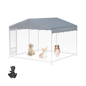 Lybosh 2812E Grau Hundegehege Abdeckung 3x3m