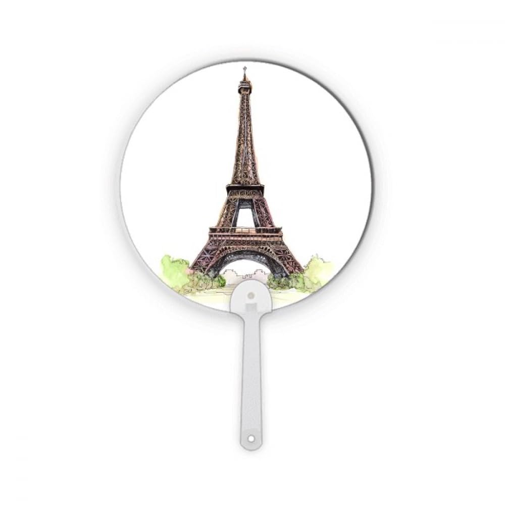 Éventail rond plastique Paris Tour Eiffel pour vos pique-niques et balades au soleil