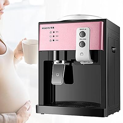 Water Dispenser, Top Loading System Countertop Water Coolers, Freestanding Warm & Hot & Cold Water Cooler Dispenser, 3 Temperature Setting, Ideal for Home,Kitchen, Office Use (Pink+ Black)