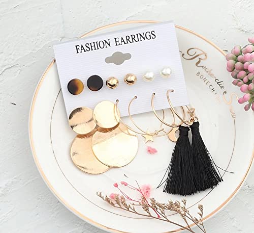 Image of ANNACREATIONS Stylish combo of pearl stud hoop earrings set for Women Girls
