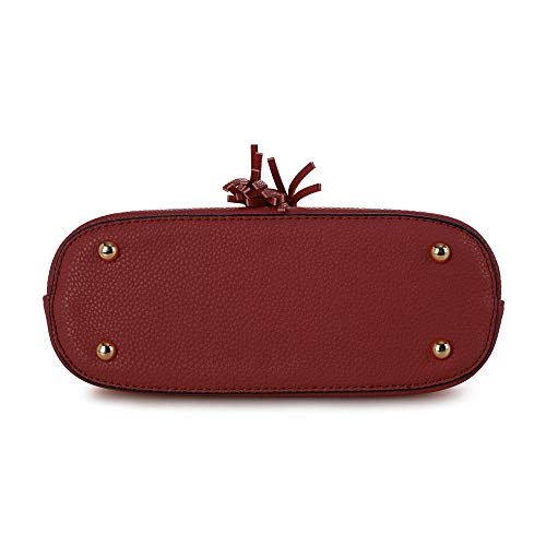 Image of SG SUGU Lunar Lightweight Medium Dome Crossbody Bag Shoulder Bag with Tassel | Zipper Pocket | Adjustable Strap