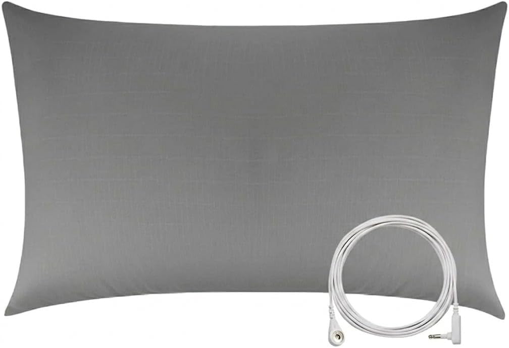 Grounding Pillowcase – Earthing Pillow Cover for Sleep & Relaxation | Conductive Silver Fiber Fabric | Soft, Breathable & Easy Care | Standard or King (White, Standard)