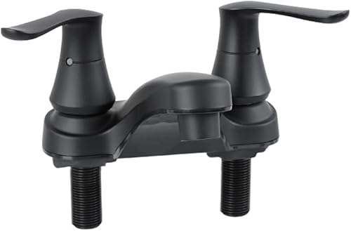 Empire Faucets Kit de grifo de lavabo de baño negro mate, boquilla de agua de 4 pulgadas, accesorios de baño oscuros no metálicos para caravanas,