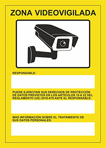 Seribas Panneau d'alarme connecté en vinyle résistant Format A4 21 x 30 cm Encre et matériau résistant à l'intérieur et à l'extérieur Cover