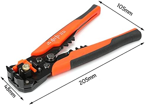 RZJZGZ Wire Stripper Multifunctional AWG 10-24 Wire Stripping Plier Automatic Strippers Cable Cutter and Terminal Ratchet Crimper Up to 24 AWG DIY Tool (Orange)