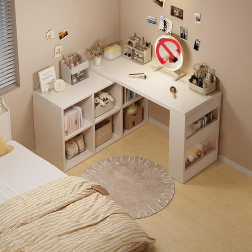 TIMDU L���^�f�X�N �w�K�� ���ϑ� �׋��� ���Ɩ{�I 100/120cm���@�\�X�g���[�W ���[�X�y�[�X�t�� ���肵���ω׏d �ȒP�ȑg�ݗ��� ���ցA�Q���A�׋����A�I�t�B�X�f�X�N�ȂǂɍœK�ł� ���ϋ��͕t�����܂��� (�z���C�g,100*100*74.8c