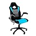 Sedia Da Ufficio Alta Stile Gaming Racing Girevole Ergonomica Poltrona Scrivania Casa PC In Ecopelle Con Rotelle Braccioli Pieghevoli Altezza Regolabile Inclinazione Meccanica (Nero Grigio Azzurro)