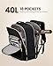 LOVEVOOK Travel Backpack for Women & Men 40L,Airline Approved Carry On Backpack Travel Essentials,TSA Carry on Luggage,Waterproof Personal Item Travel Bag,Suitcase with 3 Packing Cubes,Black-Black