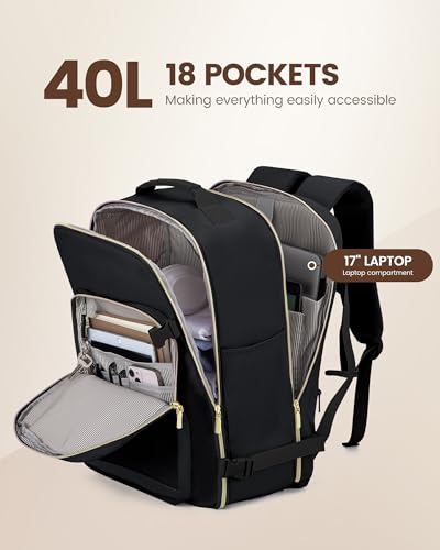 LOVEVOOK 40L TSA Carry On Backpack