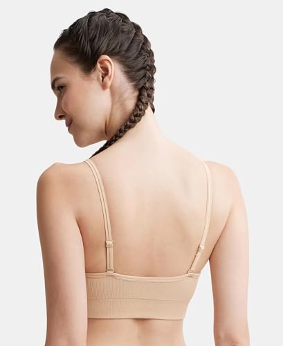 Image of Jockey FE53 Women's Wired Padded Super Combed Cotton Elastane Strech Medium Coverage Plunge Neck Pushup Bra with Multiway Styling