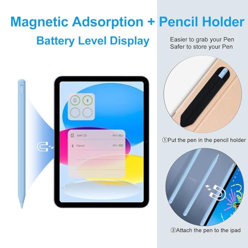 Image of Stylus Pen for iPad 2018-2026 with Palm Rejection, Apple Pencil for Pad11th /10th /9th /8th /7th /6th Gen, iPad Pro 11 /12.9 inch, New iPad Air 2026 11&13-inch(M3 /2) /5th /4th /3th Gen, iPad mini 6th /5th