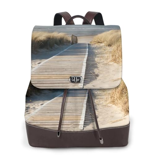 Sac à dos antivol pour femme - Modèle léger et imperméable avec imprimé pont en bois
