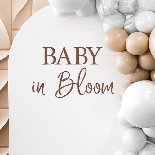 Baby in Bloom Baby Shower Decal Sign - Floral Baby Shower/Gender Reveal Party Decorations, Boy or Girl Pregnancy Wall Decorations
