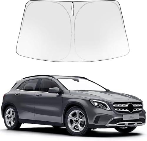 Image of Proadsy 2026 Upgrade Windshield Sun Shade Custom Fit 2015-2020 GLA Foldable Front Sunshade Protector Sun Visor Blocks UV Rays Keep Car Cooler