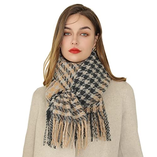 Sciarpa Morbida Donna Inverno Sciarpa Scozzese Frange Calde Sciarpe ispessite Donne Autunno Aria Condizionata Scialle Avvolgenti Sciarpa Multifunzionale