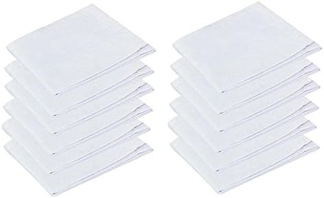 Samkit White Cotton Solid Handkerchiefs for Men (Pack of 12 Pcs)