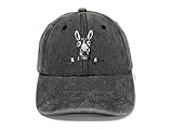 Horpe Donkey Hat, Funny Animal Gifts for Burro Lover, Farm Theme Party Cap for Adult, Embroidered Adjustable Washed Black Dad Hat