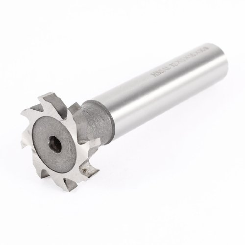 uxcell HSS 5mm Depth 32mm Milling Cutting Dia 8 Flutes T Slot End Mill Gray