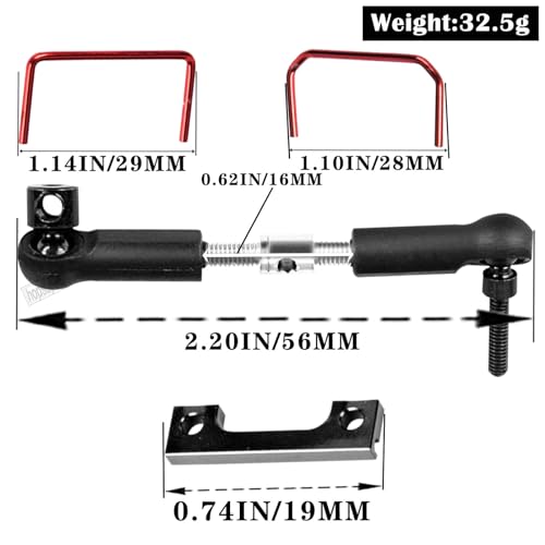 hopsupRC RC Aluminum Front and Rear Sway Bar Kit Upgrades Part for 1/16 E-Revo/Mini Slash RC Car,Alloy Front and Rear Sway Bar Kit Anti-Roll Bar Wide Sway Bar Hops Up - Thumbnail 3