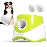 PawHut Lanciapalle automatico per cani di piccola e media taglia con 5 palline in ETPU, 3 distanze (6 m/10 m/14 m), giocattolo per l'allenamento indoor e outdoor