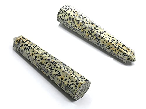 Image of Amazing Gemstone Dalmatian Jasper Crystal Towers - Natural Healing Crystal Point Obelisk for Reiki Healing and Crystal Grid (3 inch to 4 inch INCH)