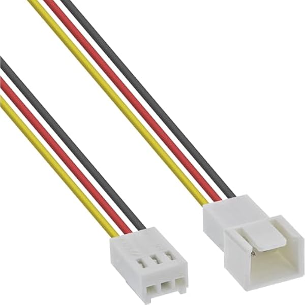 InLine 33328M kabel wentylatora, przedłużacz 3-biegunowy, wtyczka Molex na gniazdo z transmisją sygnału prędkościomierza do komputera, obudowy, kabla wentylatora, 2 m, 33328M
