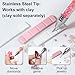 OIFEN Rhinestone Picker Tool,2 Wax Pencil for Rhinestones, Dual-Ended Rhinestone Applicator Wax Pen Gem Picker Tool with 6 Extra Wax Tips and 2 Tweezers (Pink+White)