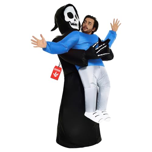 Morph Costumes Disfraz Muerte Hombre Hinchable Parca, Disfraz Halloween Adulto Inflable Talla Única