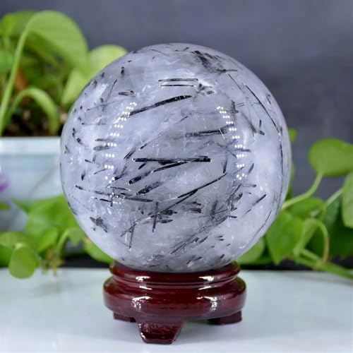 Sphère en tourmaline noire pour salon et bureau afin de créer un espace zen