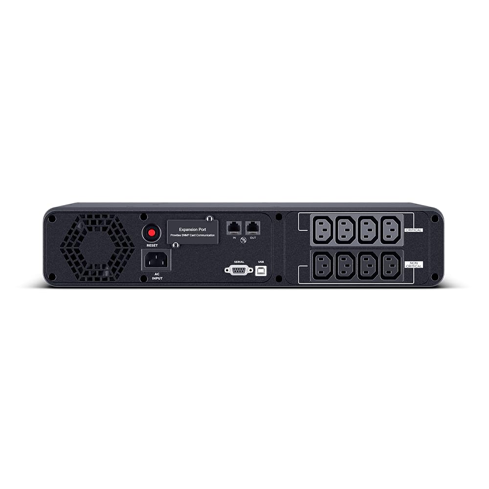 CyberPower CP2000EIPFCRM2U Line-Interactive UPS 2000VA/1200W Onda sinusoidale pura, AVR, LCD, USB (HID), DB9, RJ45 LAN Protection, uscita 86 IEC, Smart Slot per Opt. Comunicazione di rete