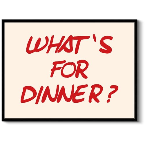 Framed Canvas Wall Art 12"x16" Funny Playful Kitchen Decor, Minimalist