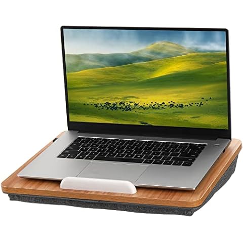 Coloch Lap Desk with Pillow Cushion, Portable Laptop Stand Fits Up to 15.6 Inch Laptops with Device Ledge and Tablet Holder for Sofa, Bed, Office, Home, Car Cover