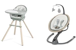 Maxi-Cosi Moa 8-in-1 Highchair & 6-Speed Cassia Swing, Classic Green