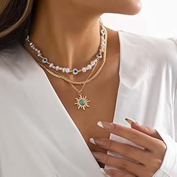 Hippe 3-Lagen Ketting | Bruin Leer Cactus & Turquoise Steen - Swan