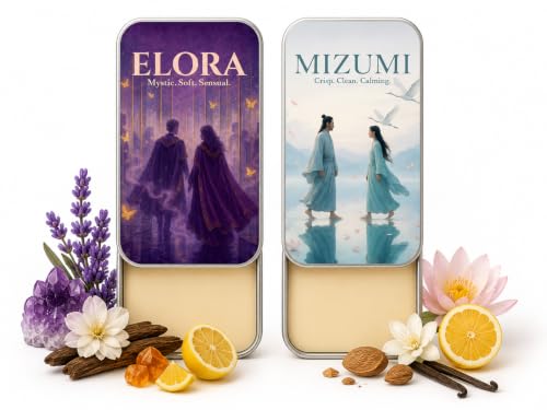 Image of Solid Perfume Unisex Duo - Elora & Mizumi (10g x 2, 20g) | Alcohol-Free Long Lasting Perfume Balm | Musk & Citrus Fresh Fragrance | Pocket Travel Perfume for Men & Women