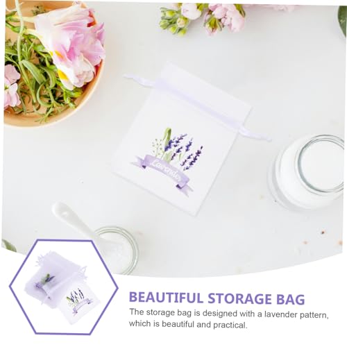 20 bolsas de sachet de lavanda de malla fina con cordón miniatura 7