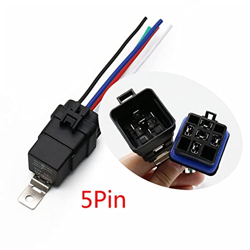 Relé automático de 12V 40A impermeable con conector de 5 pines y cableado integrado 2