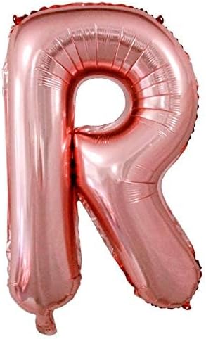 Miniatura 2 de Glanzzeit Globos de aluminio de oro rosa de 34 pulgadas, letras de la A a la Z, números del 0 al 9, globos de helio para novia, baby shower, boda,