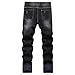 CIVYCEBY Men's Ripped Jeans Distressed Slim fit Jeans for Men Straight Leg Comfort Flex Black Jeans Designer Fashion Pants (38, Black Purple-Slim)