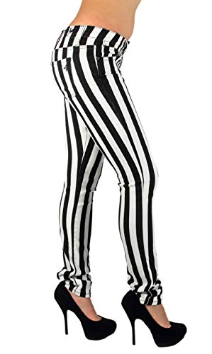 Black & White Striped Classic Sexy Skinny & Bootcut Jeans Junior & Plus Size4